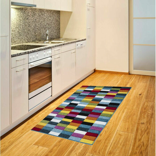 Brayden Studio Aadish Flatweave Black/Red/Yellow Rug Wayfair.co.uk